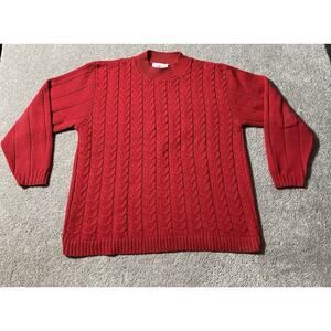 Vintage Cable Knit Sweater Womens Size Large Christmas Holiday Fall Classic